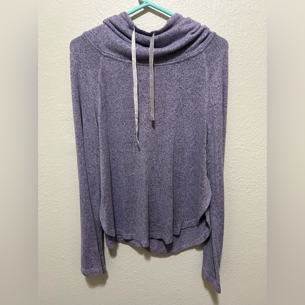 Gilligan O’Malley Heathered Purple Cowl Neck Pullover Top Size Medium